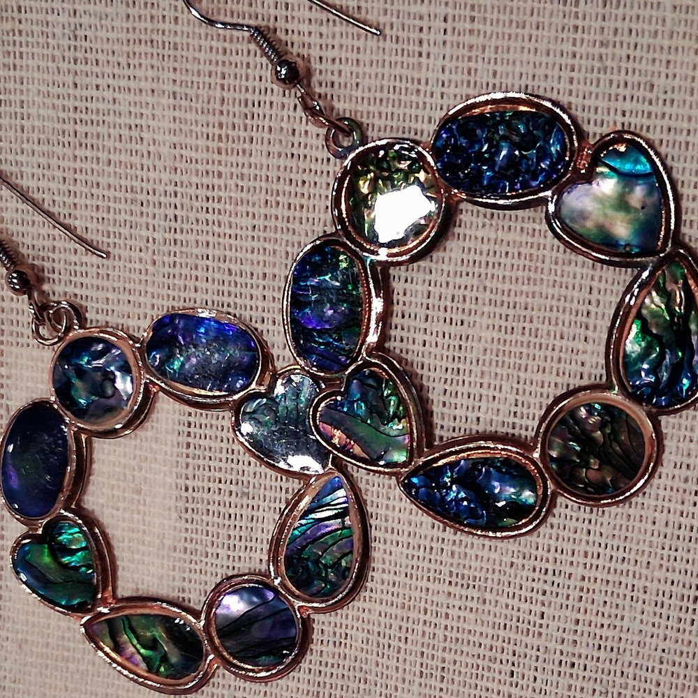 Abalone Dangle Hoop R